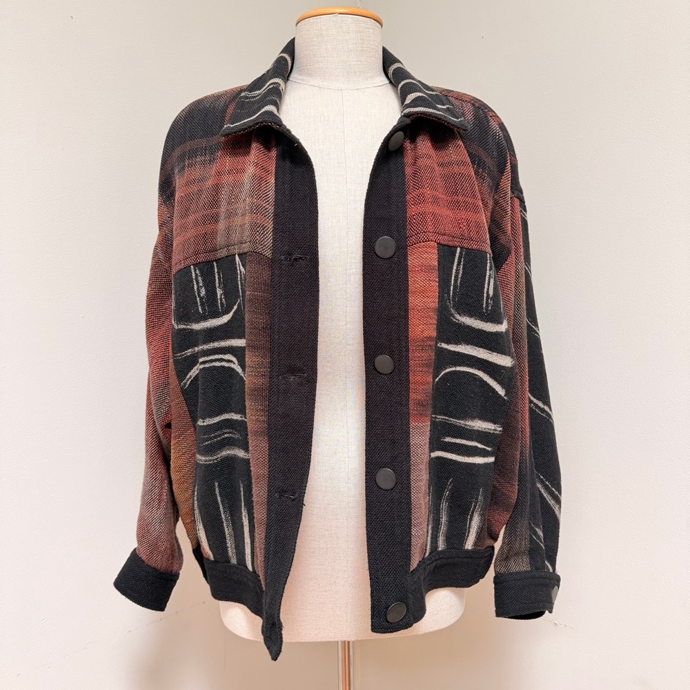 NWT Maude Diggs Hand Woven Coat Jacket One Size Overcoat Art To Wear VTG